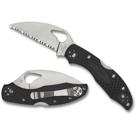 Spyderco 2023 Spyderco Reveal 9, Meadowlark 2 Wharncliffe, Serrated Edge SPY-BY04SBKWC2